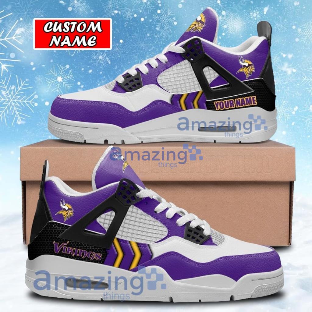 Personalized Minnesota Vikings Air Jordan 4 Sneakers Shoes Gift For Men And Women Product Photo 1