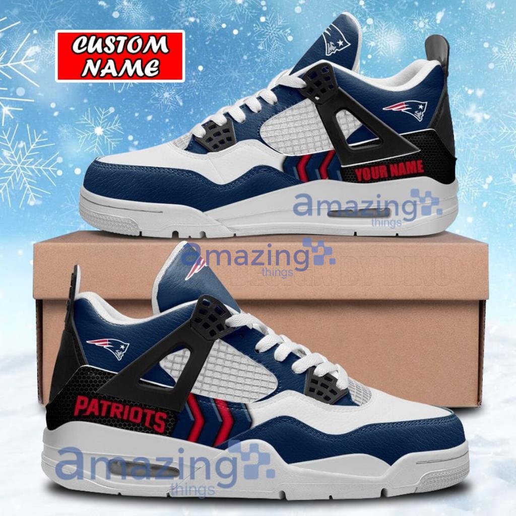 Personalized New England Patriots Air Jordan 4 Sneakers Shoes Gift For Men And Women Product Photo 1
