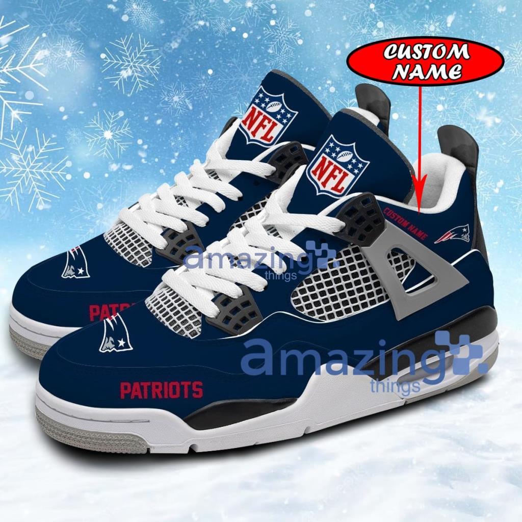 Personalized New England Patriots MLB Air Jordan 4 Shoes New Trend