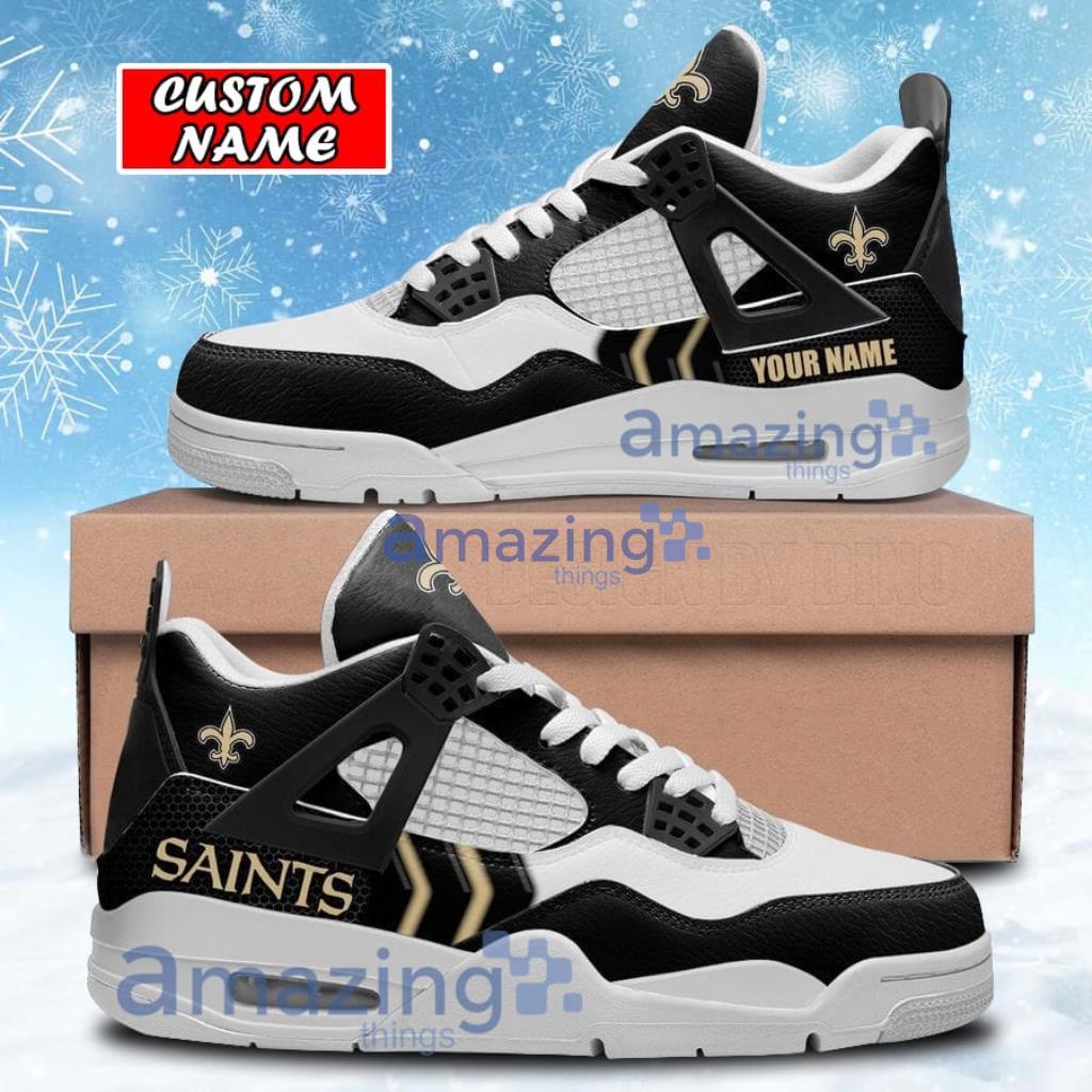 Personalized New Orleans Saints Air Jordan 4 Sneakers Shoes Gift For Men And Women Product Photo 1