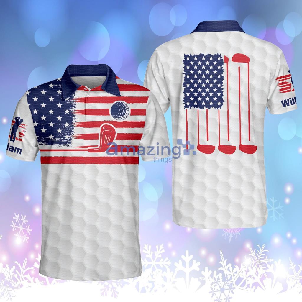 Personalized Patriotic Golf Polo For Men American Flag Golf Polo Team Us Golf Shirt Mens Golf Shirts Polos Golf Product Photo 1