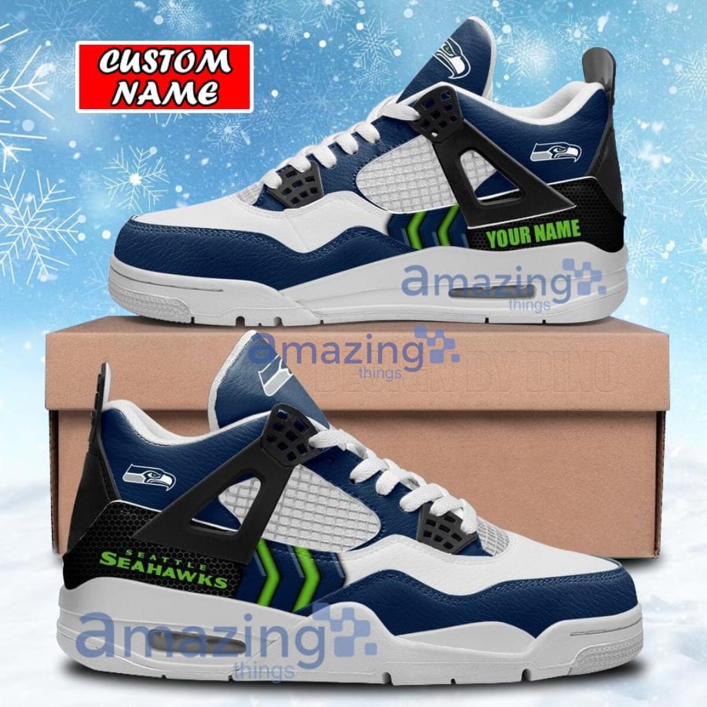 Personalized Seattle Seahawks Air Jordan 4 Sneakers Shoes Gift For Men And Women Product Photo 1