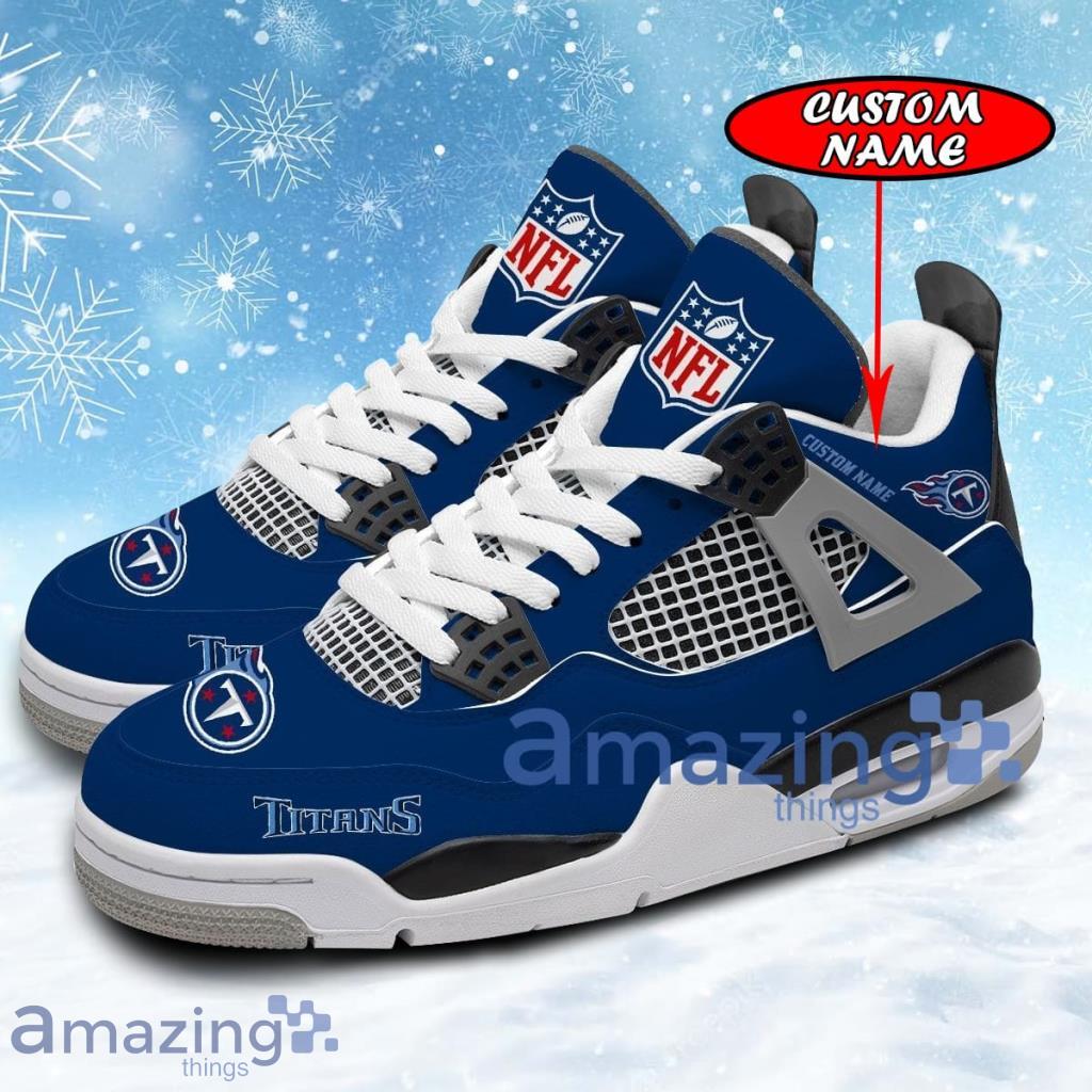 NFL Tennessee Titans Black Blue Air Jordan Hightop Shoes Gift For