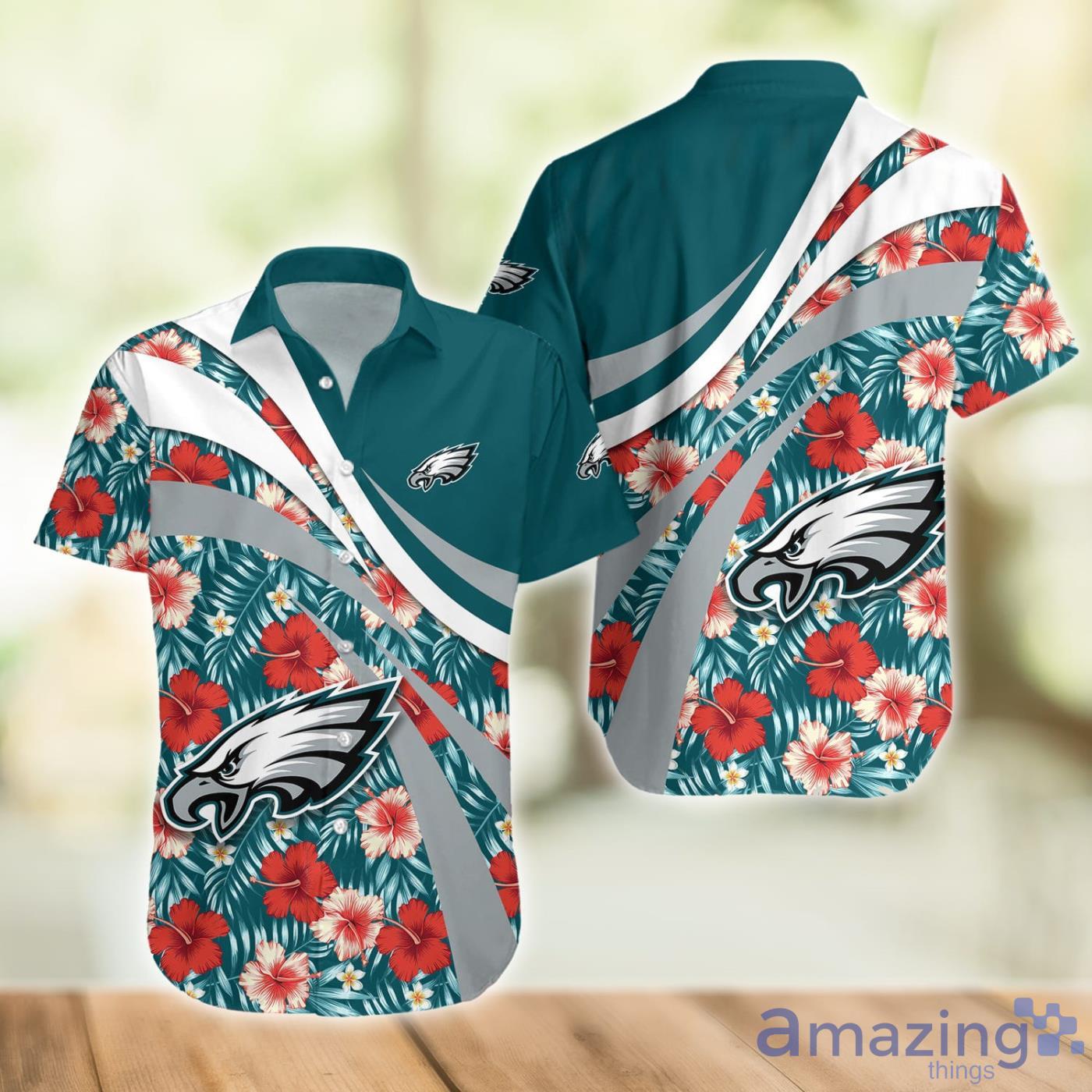 Philadelphia Eagles NFL Hibiscus Flower Pattern Aloha Hawaiian Shirt