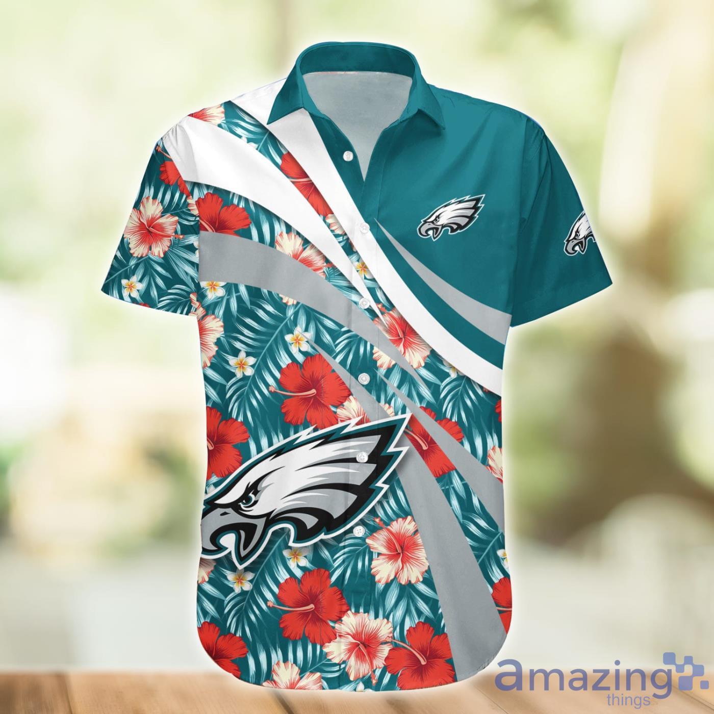 Nfl Philadelphia Eagles Hawaiian Shirt Hibiscus Pattern Football