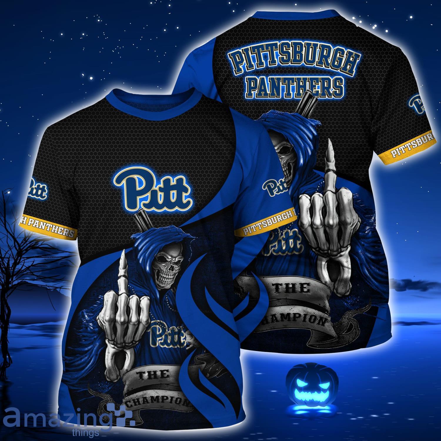 Pittsburgh Panthers Halloween Gift Skull 3D T-Shirt Product Photo 1