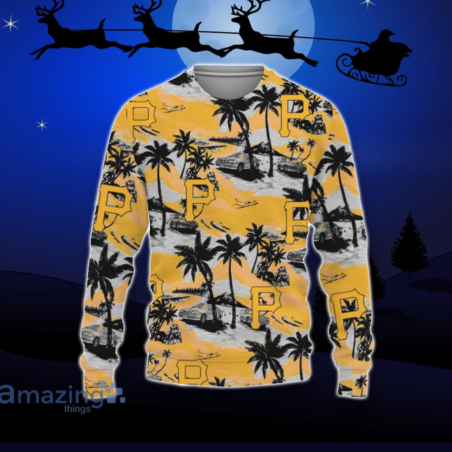 Pittsburgh Pirates Car And Coconut Tropical Patterns Ugly Christmas Sweater For Fans Product Photo 1