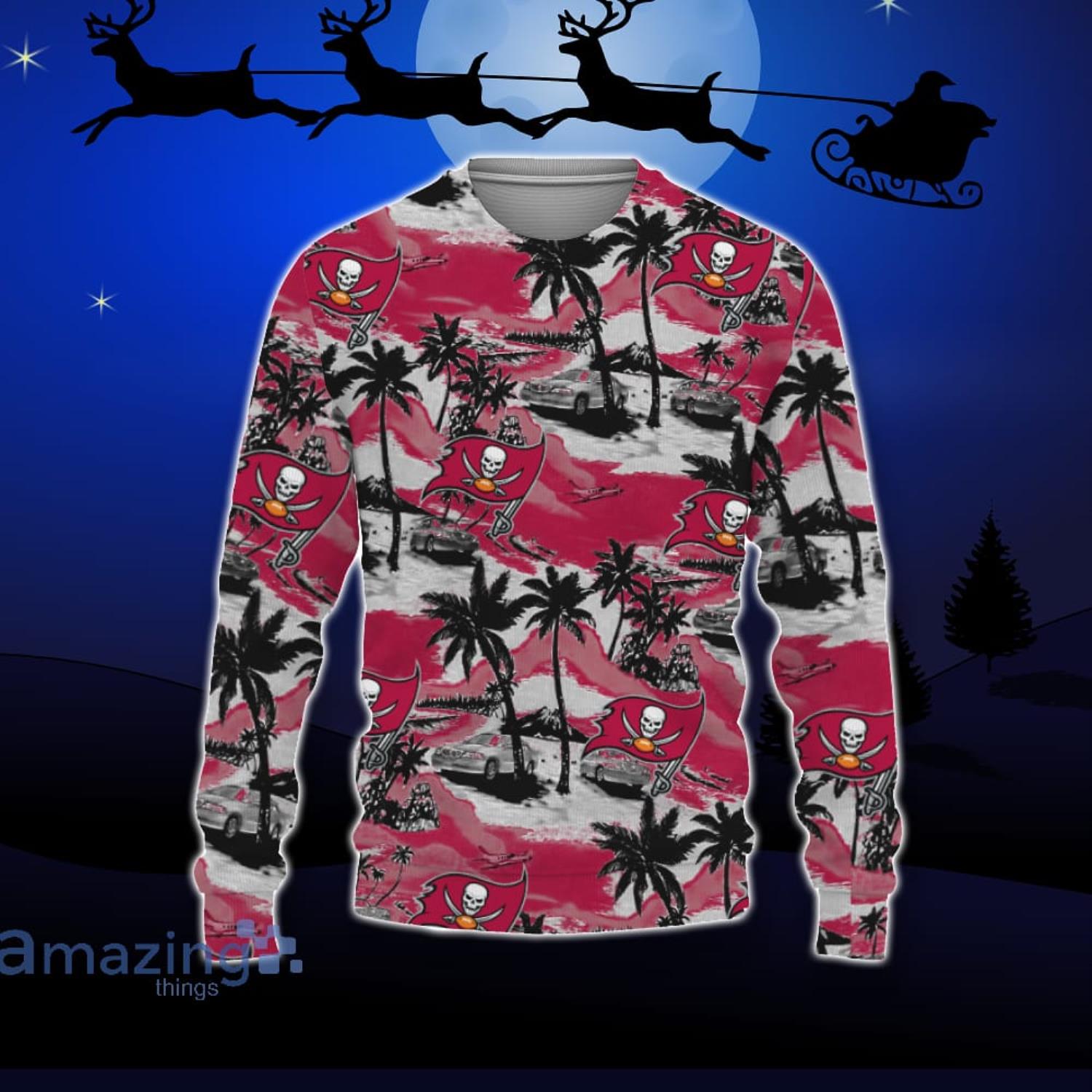 Pittsburgh Steelers Car And Coconut Tropical Patterns Ugly Christmas Sweater For Fans Product Photo 1