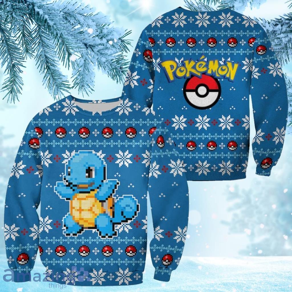 Pokemon Ugly Christmas Sweater 3D Squirtle Xmas Gift For Men And Women Product Photo 1 Pokemon Ugly Christmas Sweater 3D Squirtle Xmas Gift For Men And Women Product Photo 1