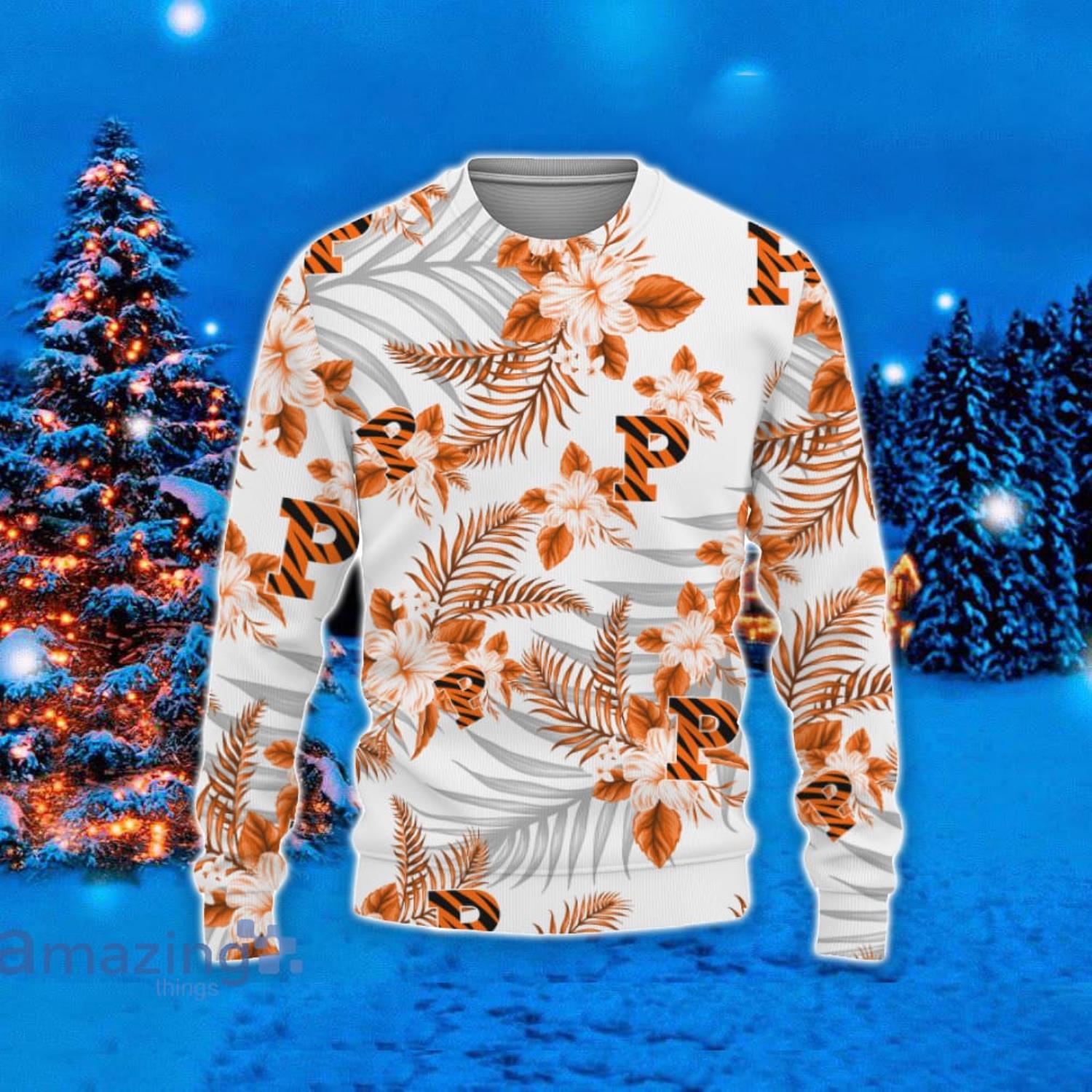 Princeton Tigers Hawaii Tropical Patterns Ugly Christmas Sweater For Fans Product Photo 1