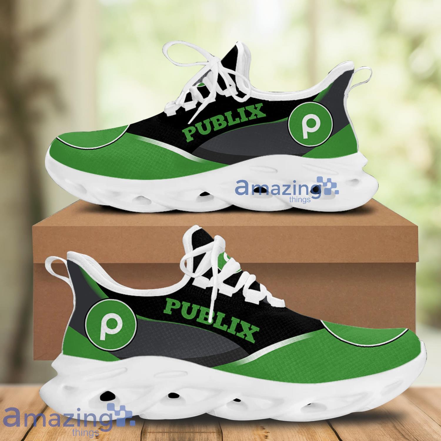 Publix Black Green Max Soul Shoes Walking Sneakers For Men And Women image Publix Black Green Max Soul Shoes Walking Sneakers For Men And Women Product Photo 2