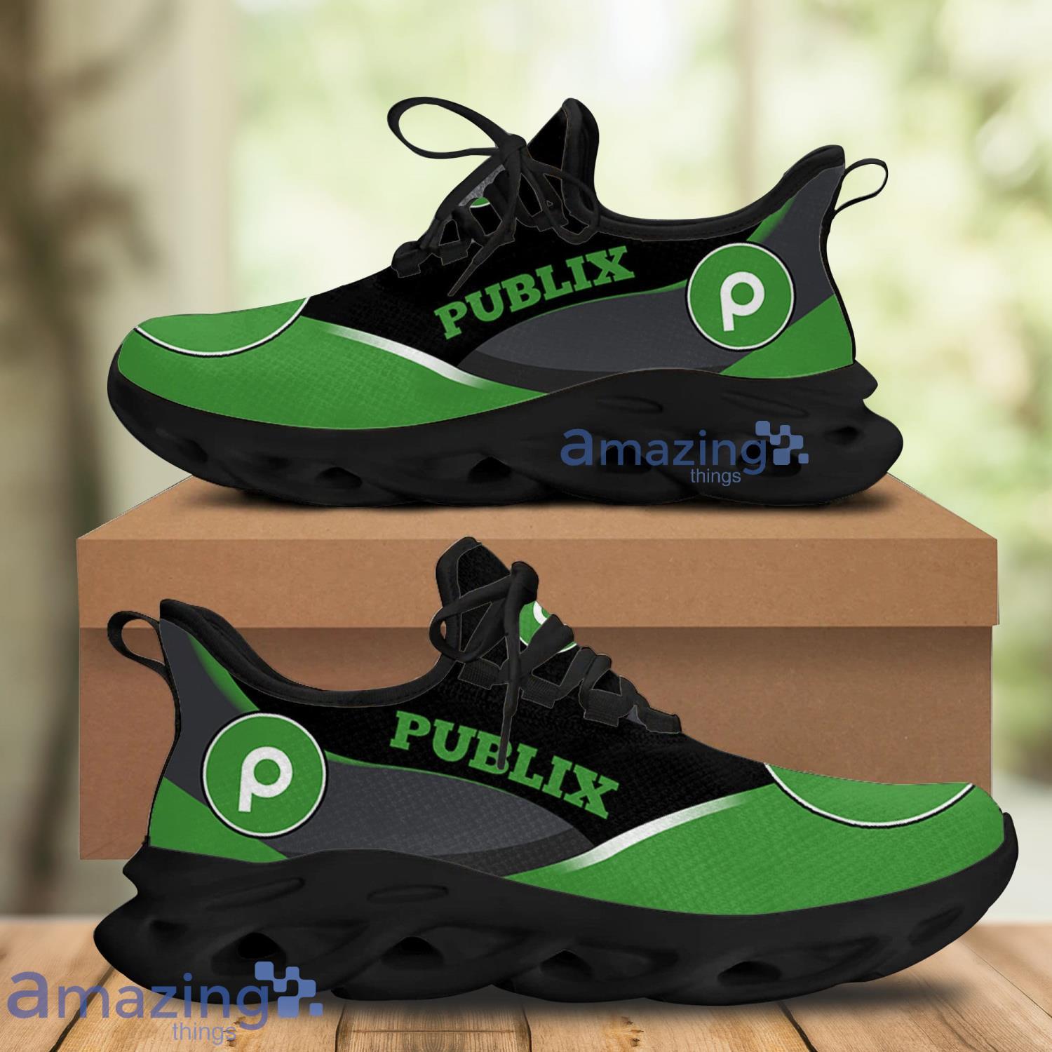 Publix Black Green Max Soul Shoes Walking Sneakers For Men And Women Product Photo 1