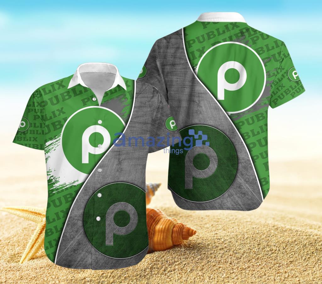 Publix Logo Grey And Green Hawaiian Shirt For Men And Women Product Photo 1