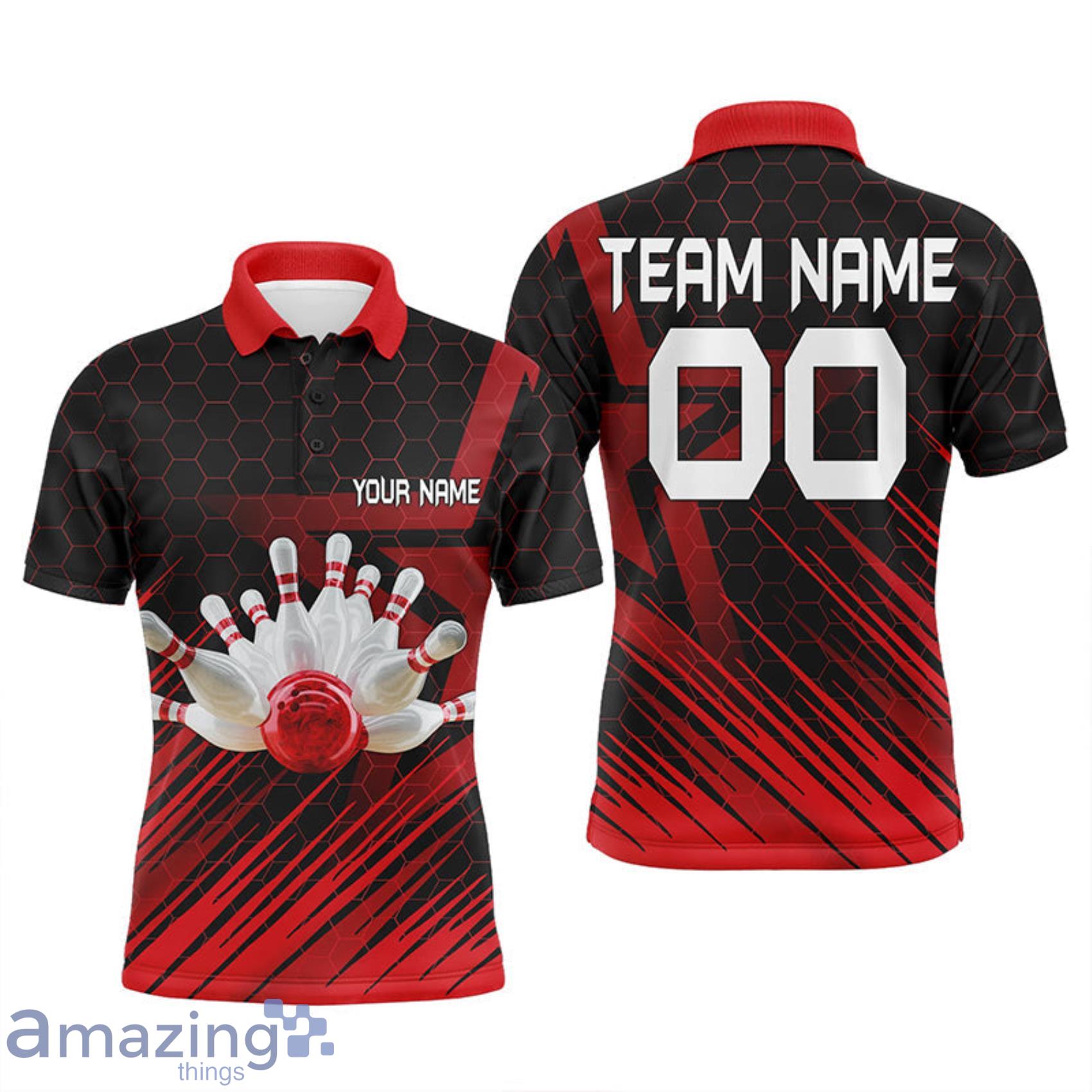 Red Bowling Custom Name Polo Bowling Jersey 3d Bowling Team Shirt Product Photo 1
