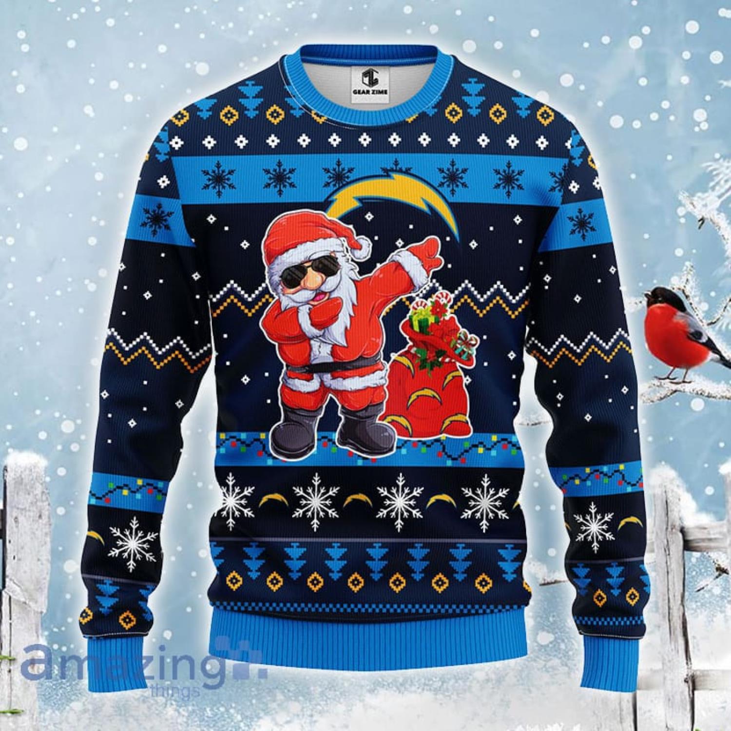 San Diego Chargers NFL Team Dabbing Santa Claus Funny Christmas Gift Men  And Women Ugly Christmas Sweater - Freedomdesign