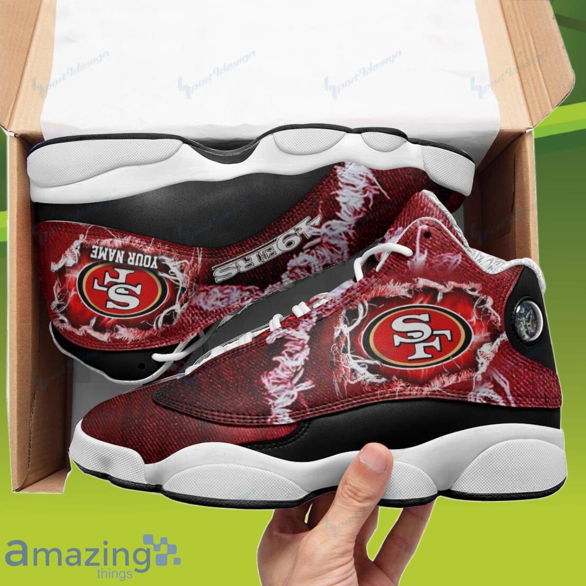 San Francisco 49ers Air Jordan 13 Sneakers Custom Name Style Gift For  Friends