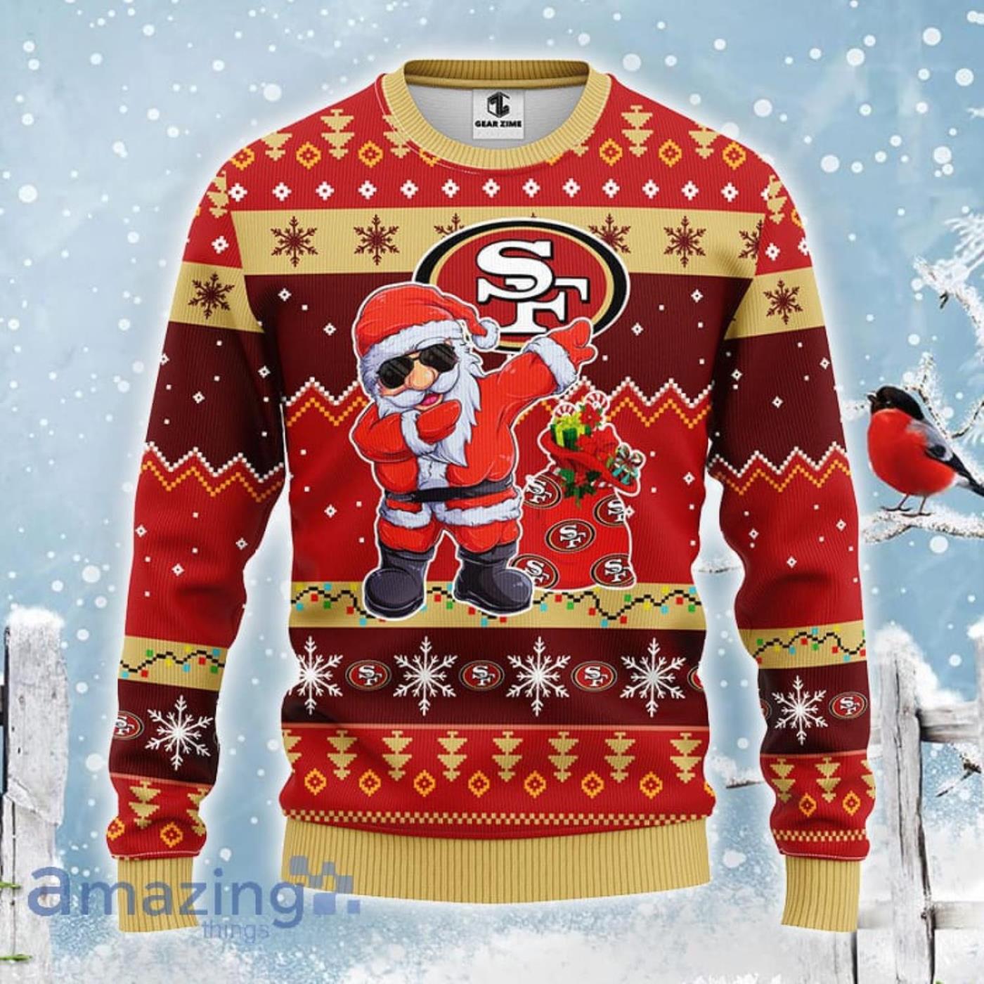 San Francisco 49ers NFL Team Dabbing Santa Claus Funny Christmas Gift Ugly  Christmas Sweater