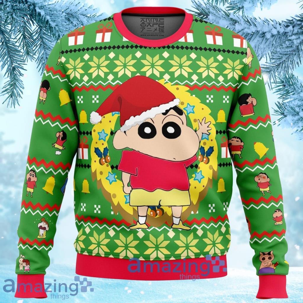 Santa Shinnosuke Crayon Shin-Chan Ugly Christmas Sweater 3D Gift For Men And Women Product Photo 1 Santa Shinnosuke Crayon Shin-Chan Ugly Christmas Sweater 3D Gift For Men And Women Product Photo 1