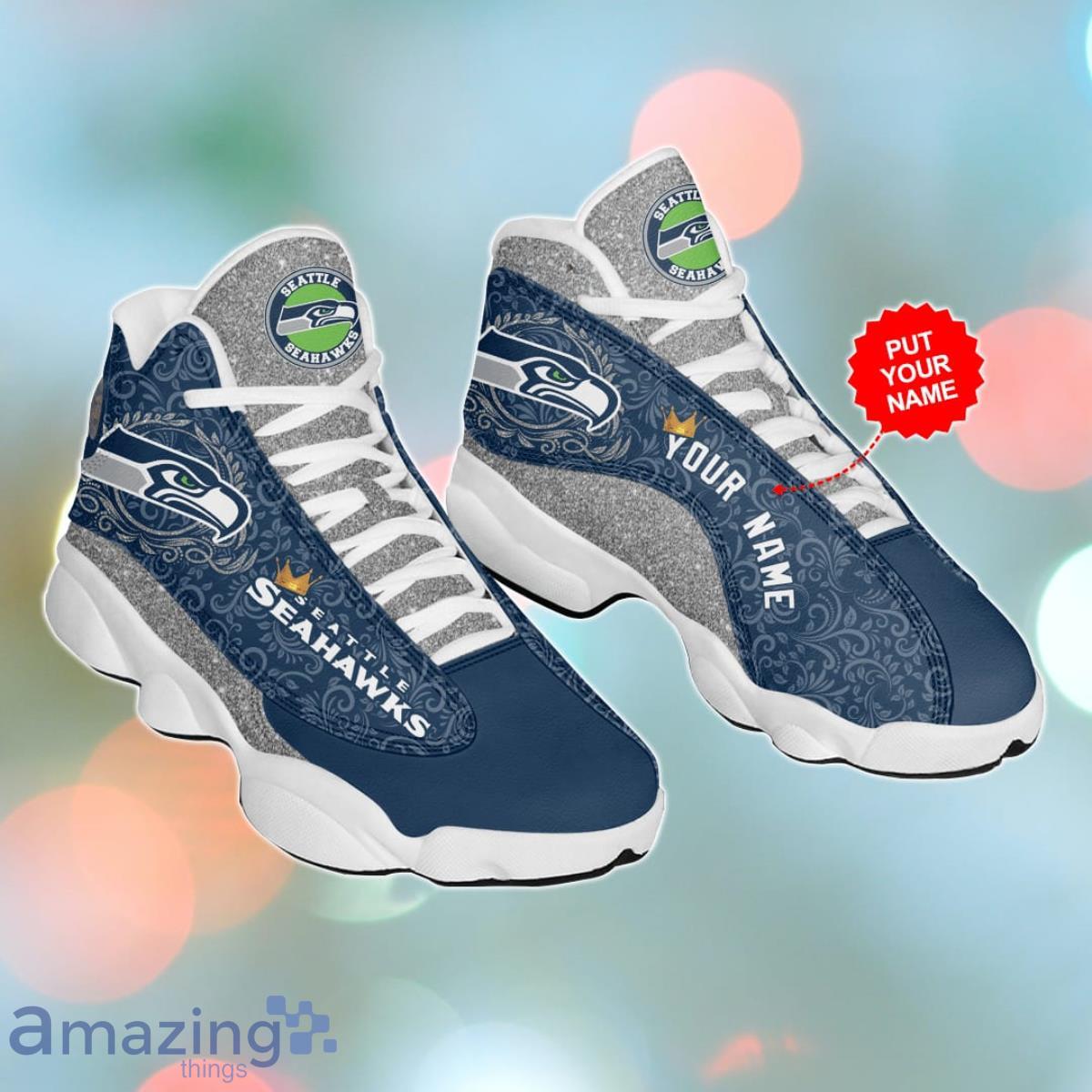Seattle Seahawks Jordan 13 Sneakers Custom Name Style Gift For Men And Women Product Photo 1