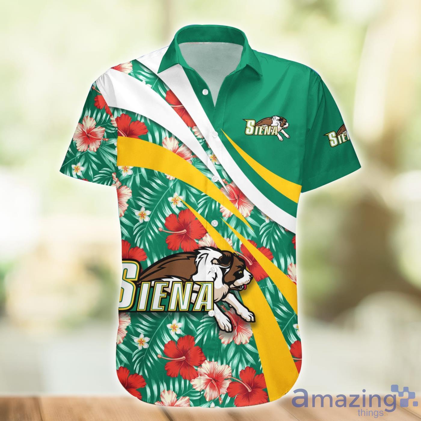 Siena Saints NCAA Hibiscus Flower Pattern Aloha Hawaiian Shirt Product Photo 1