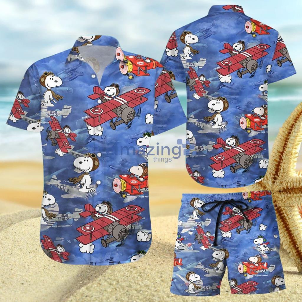 Snoopy Vintage Cotton Mens Hawaiian Shirt And Short Gift For Men And Women Product Photo 1