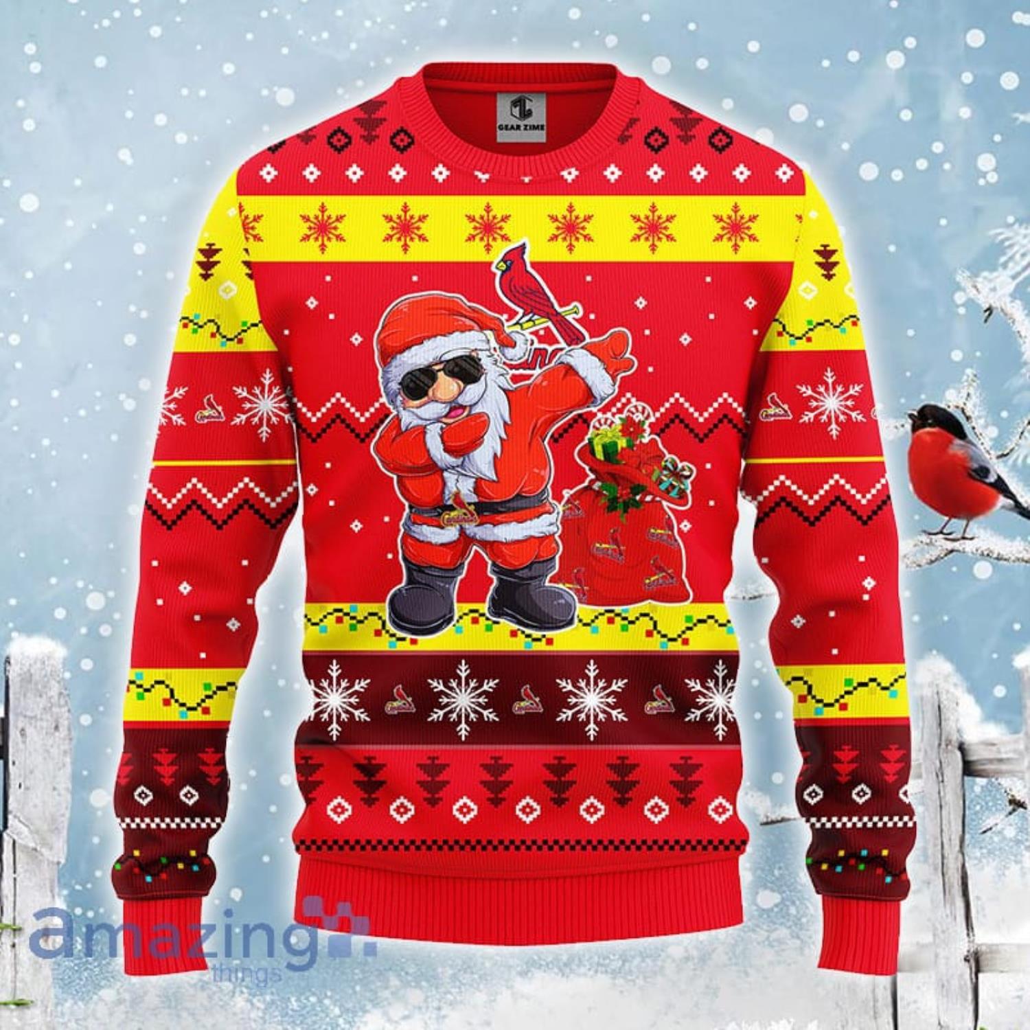 St. Louis Cardinals Teams Funny DJ Santa Knitted Sweater For