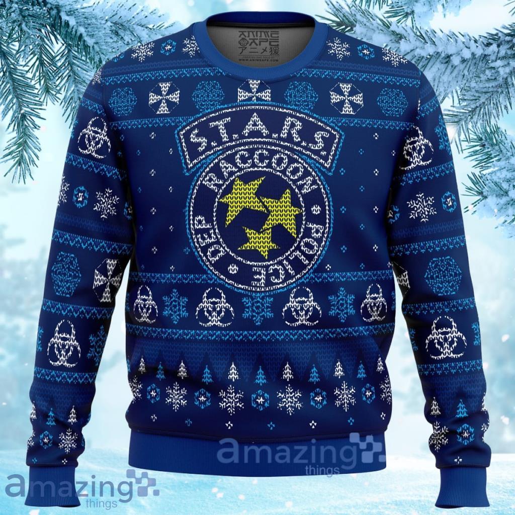 Stars Racoon City Police Resident Evil Ugly Christmas Sweater 3D Gift For Men And Women Product Photo 1