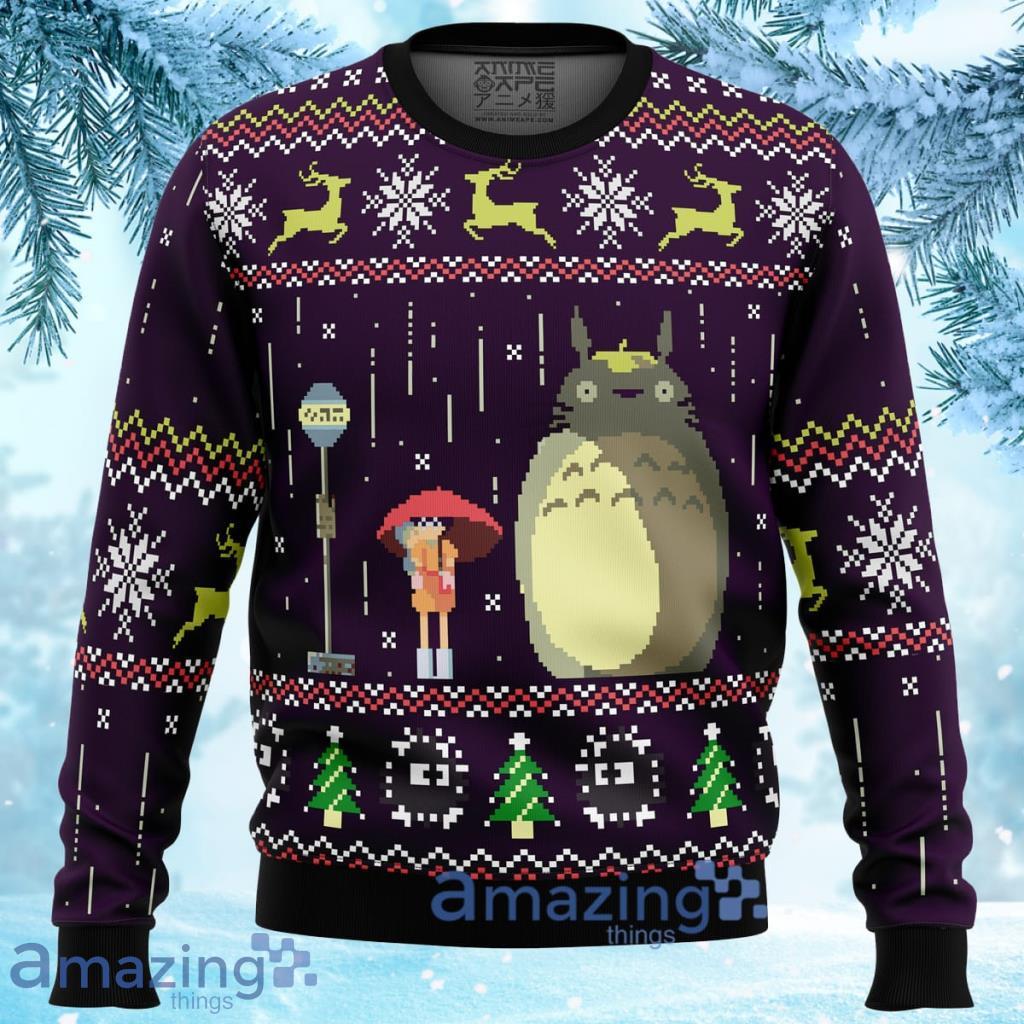 Studio Ghibli Totoro Rain Miyazaki Ugly Christmas Sweater 3D Gift For Men And Women Product Photo 1