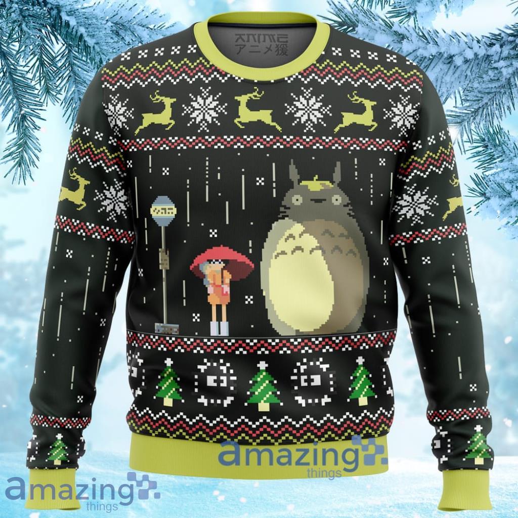 Studio Ghibli Totoro Rain Ugly Christmas Sweater 3D Gift For Men And Women Product Photo 1
