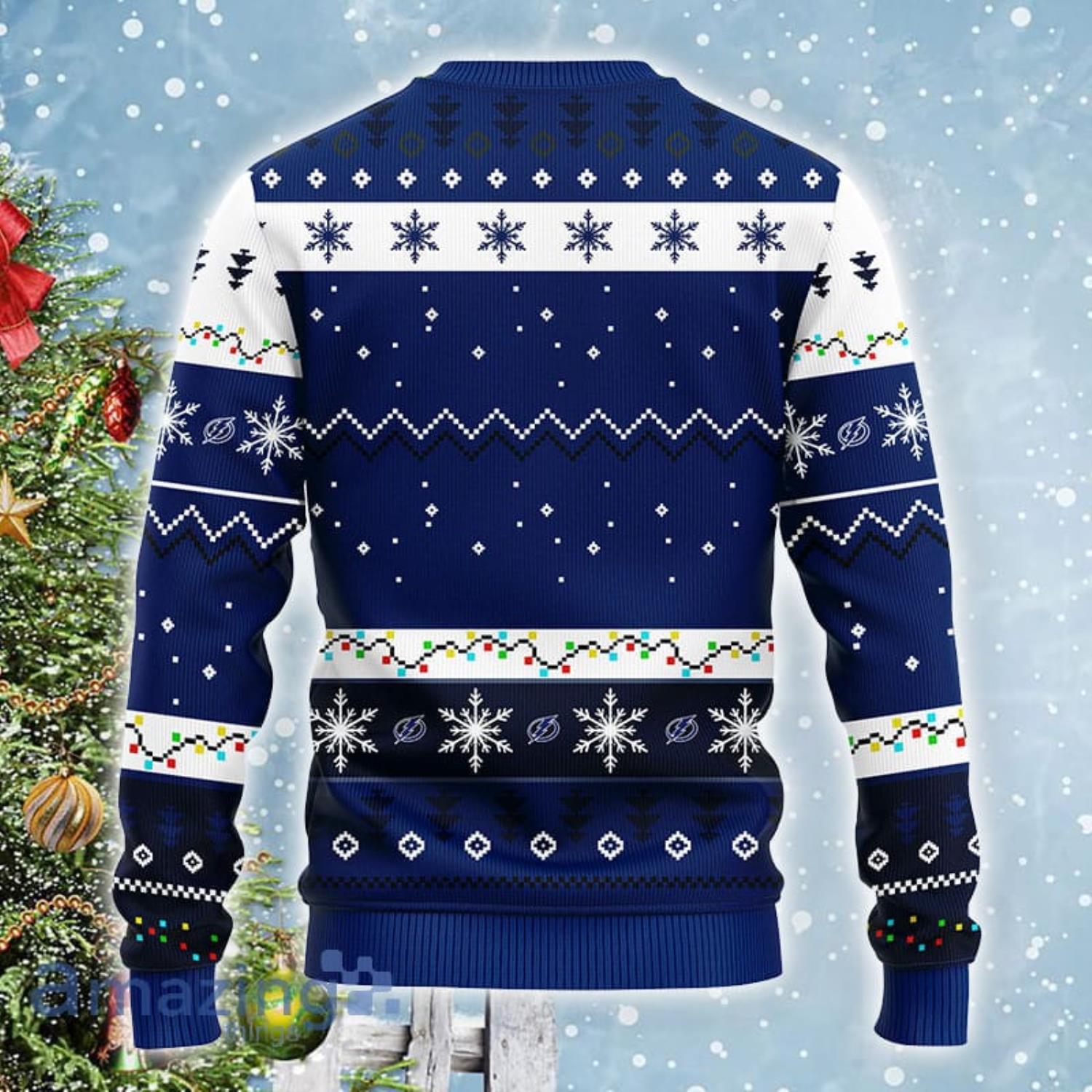 Tampa Bay Lightning NHL Team Dabbing Santa Claus Funny Christmas Gift Ugly Christmas Sweater Product Photo 1