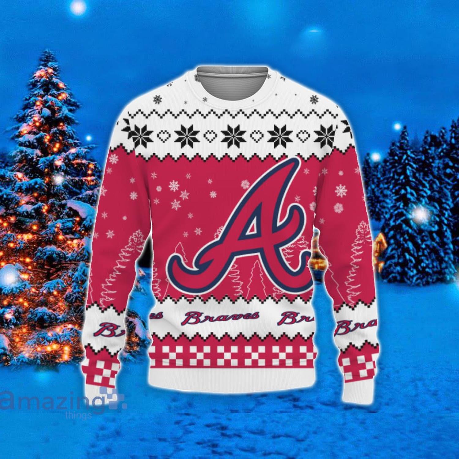 Atlanta Braves Tropical Patterns For Fans Club Gifts Knitted Xmas Sweater -  Freedomdesign