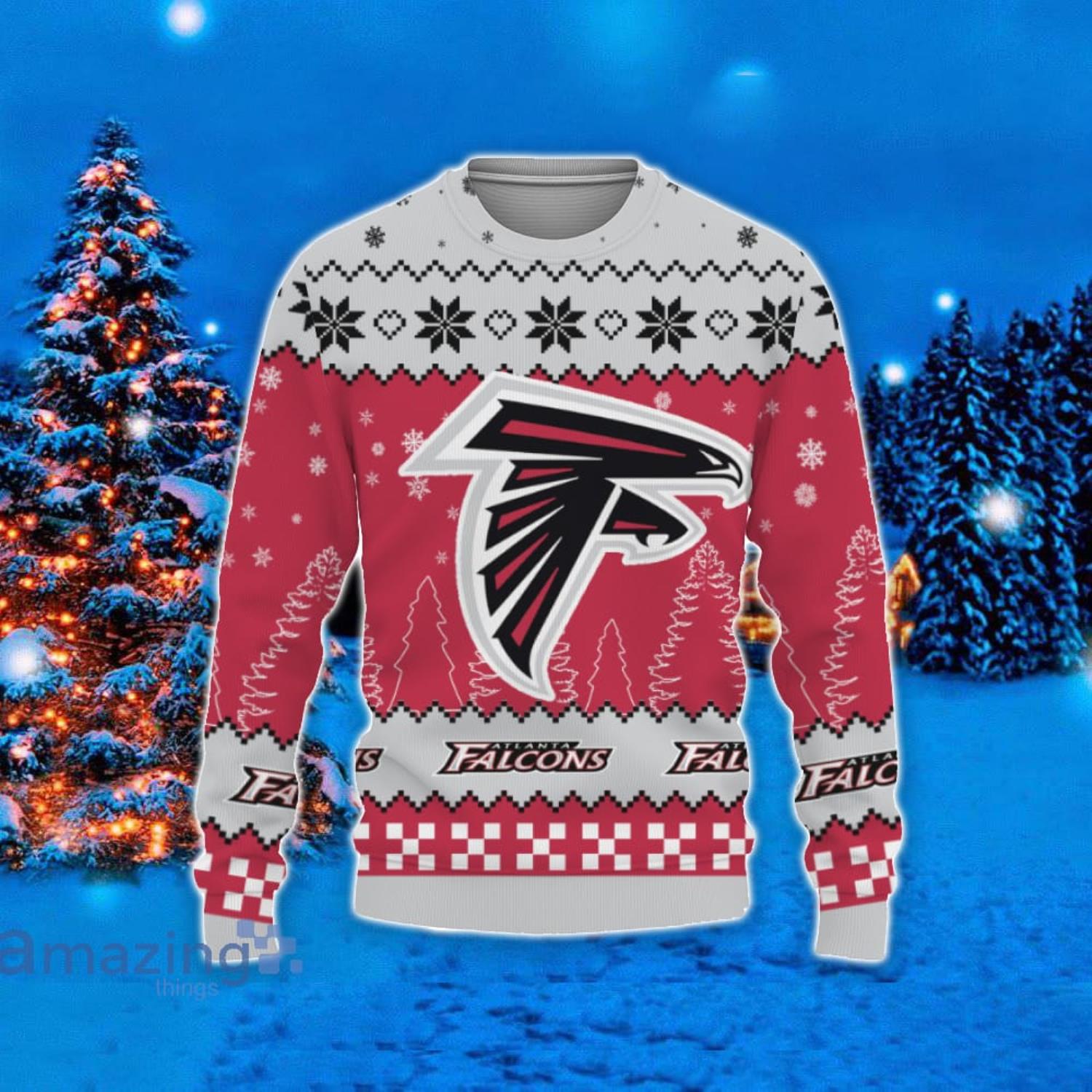 Team Logo Snowflake Pattern Atlanta Falcons Ugly Christmas Sweater For Fans