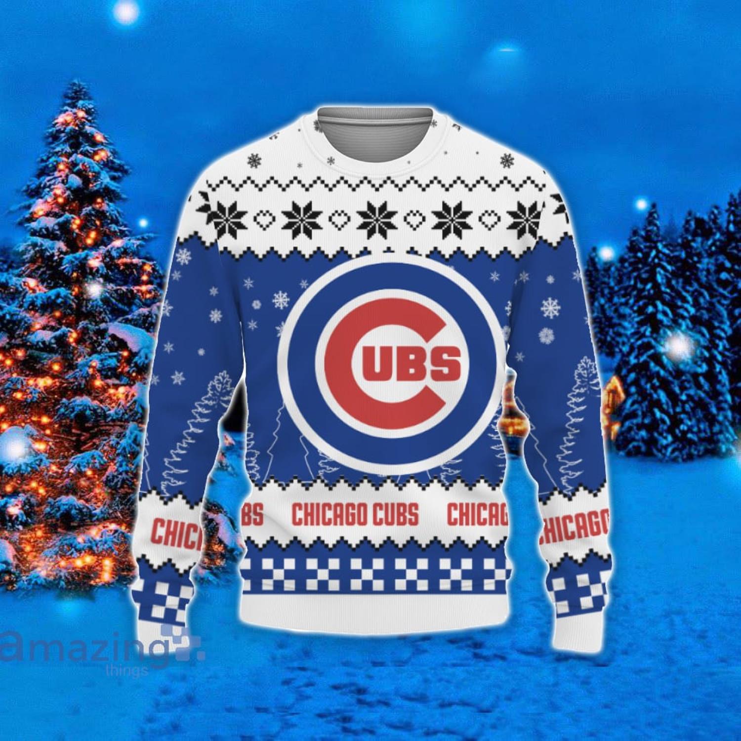 Christmas Gift Chicago Cubs Christmas Snowflakes Pattern 3D Ugly Christmas  Sweater For Men And Women