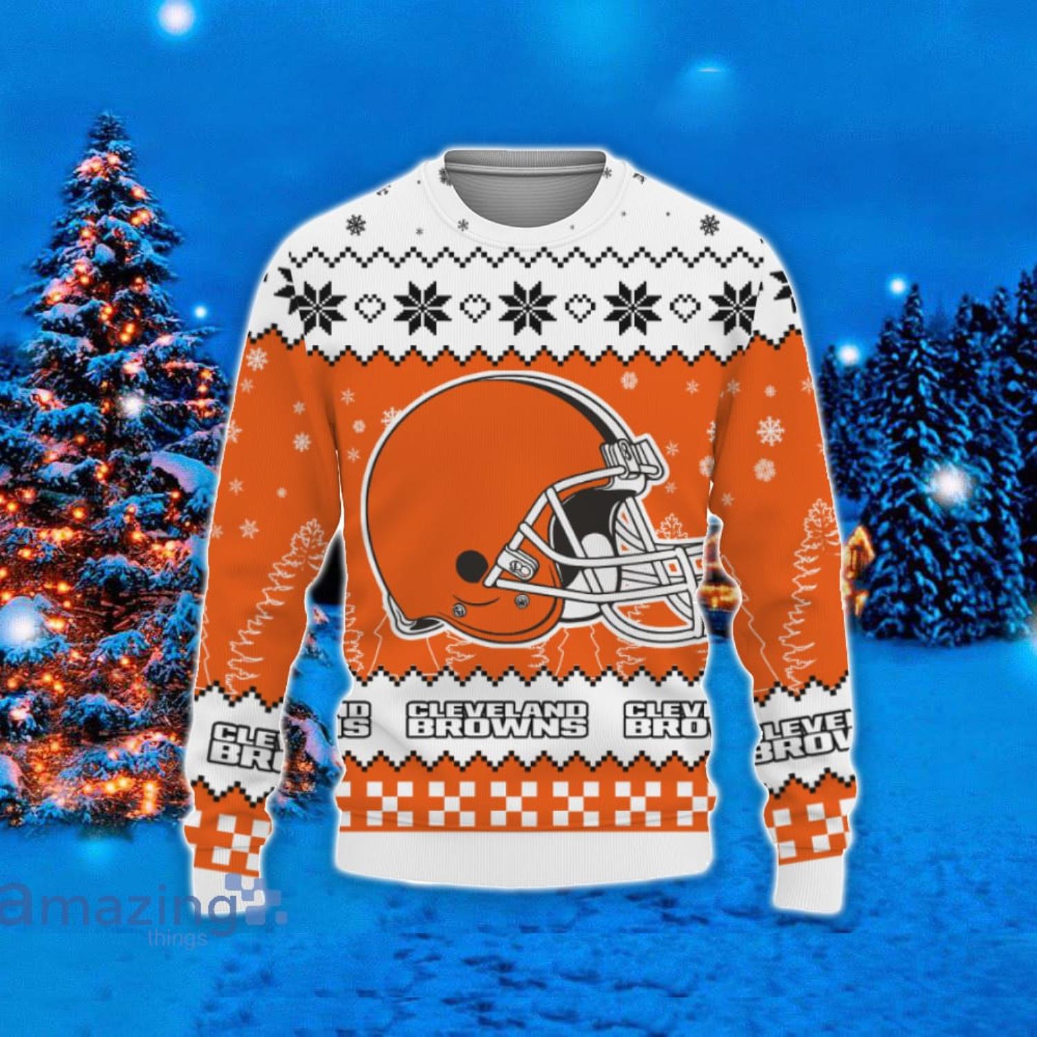 Cleveland Browns Ugly Christmas Sweater Holiday Party Browns Fans -  T-shirts Low Price