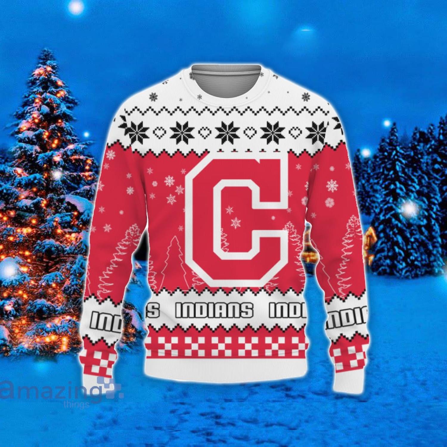 Team Logo Snowflake Pattern Cleveland Cavaliers Ugly Christmas
