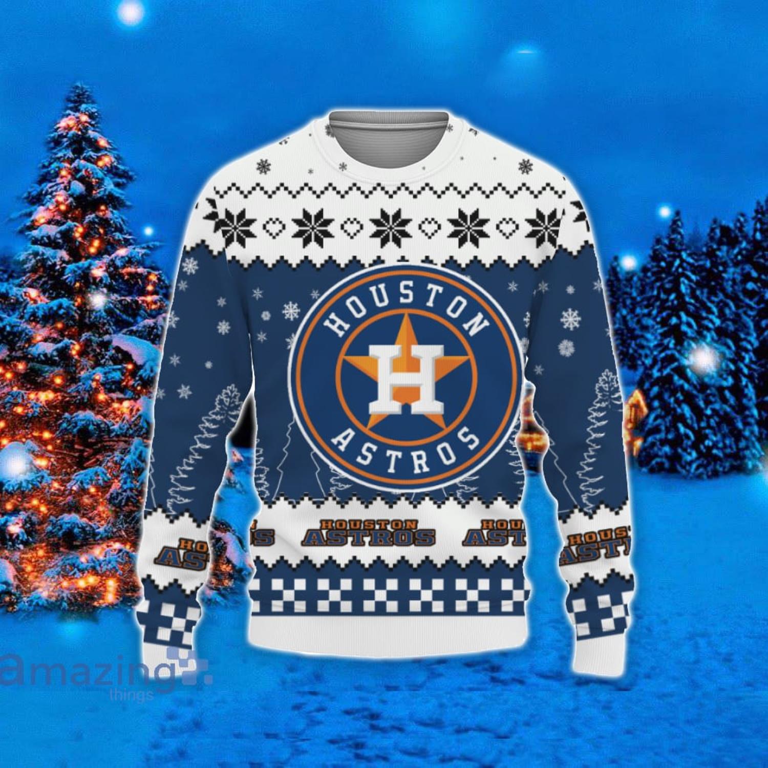 Houston Astros Logo Custom Name For Football Fans Ugly Christmas Sweater  Christmas Gift