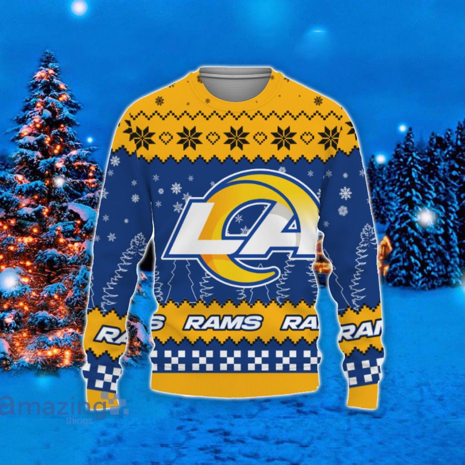 Los Angeles Rams Christmas Bal Snowflake Pattern Winter Ugly Christmas  Sweater