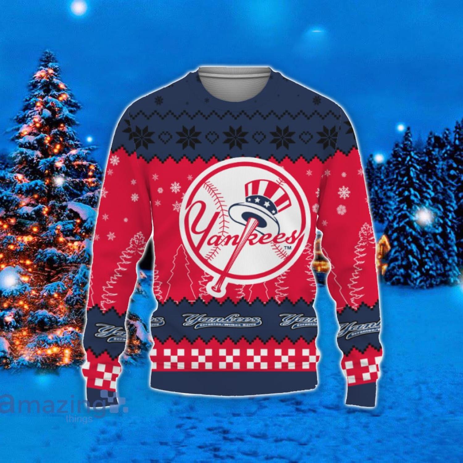 New York Yankees Teams Snowflakes Pattern Knitted Sweater For Christmas -  Limotees