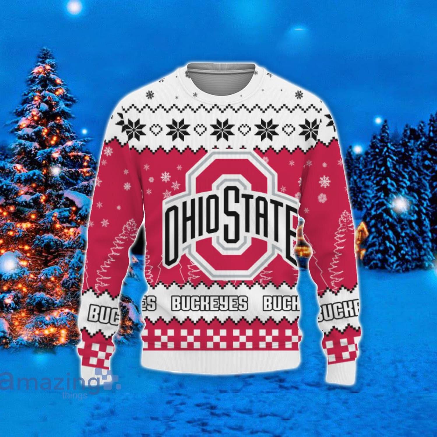 Funny Team Logo Ohio State Buckeye Christmas Tree Gifts For Fans