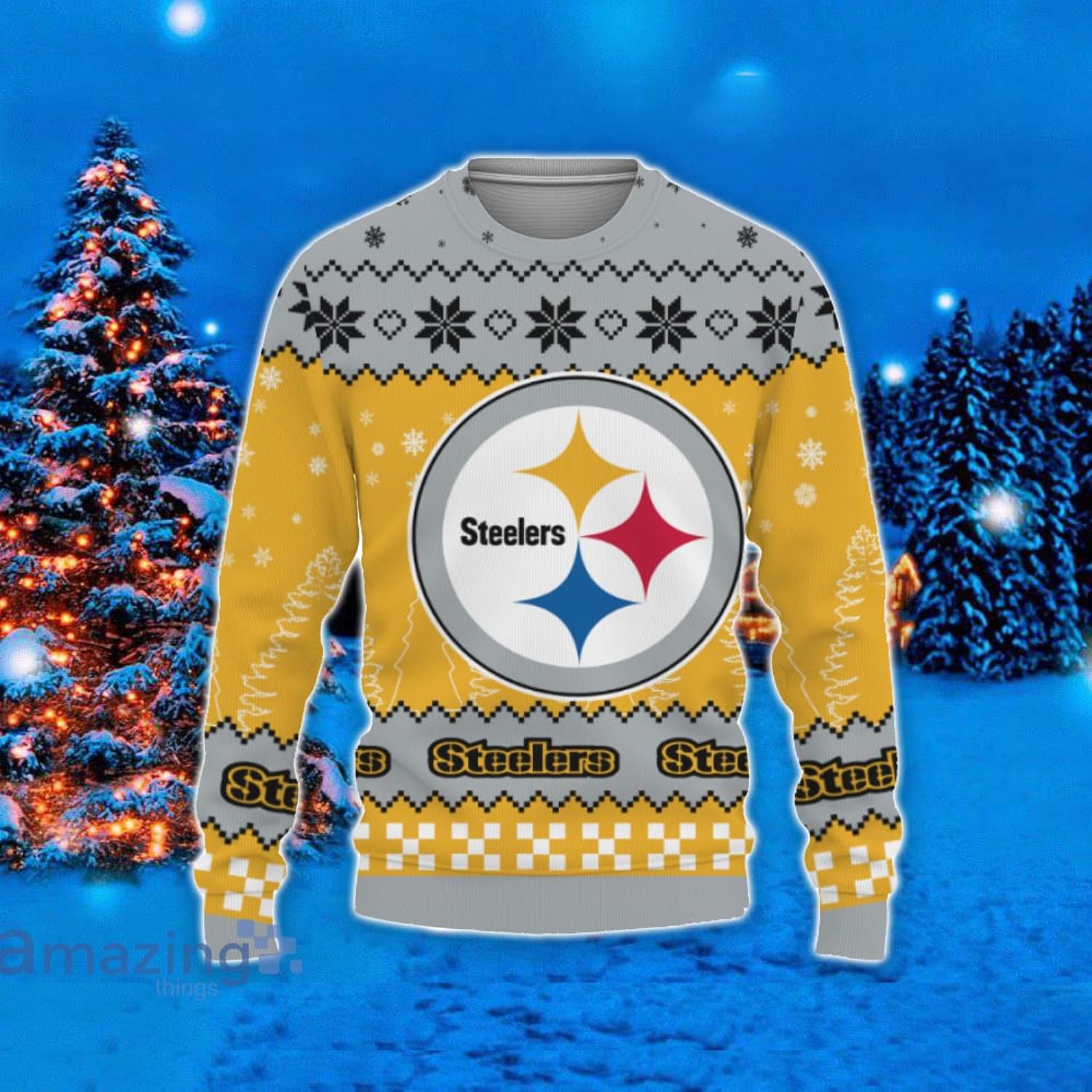 Pittsburgh Steelers Snowflakes Pattern Ugly Christmas Sweater