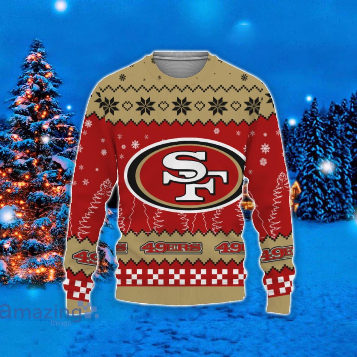 San Francisco 49ers Snowflakes Pattern Ugly Christmas Sweater