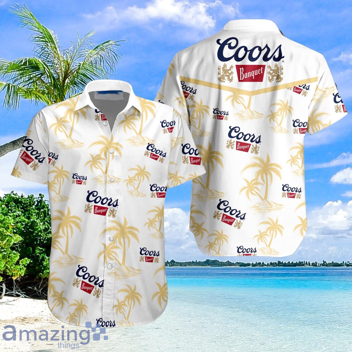 Tropical Coconut Pattern Coors Banquet Hawaiian Shirt Product Photo 1
