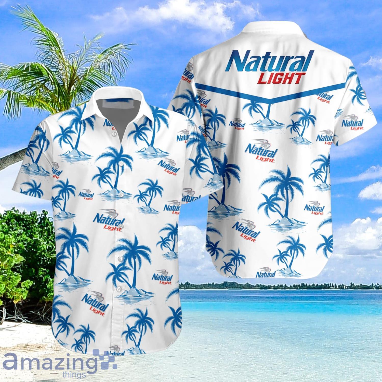 Tropical Coconut Pattern Natural Light Hawaiian Shirt Product Photo 1