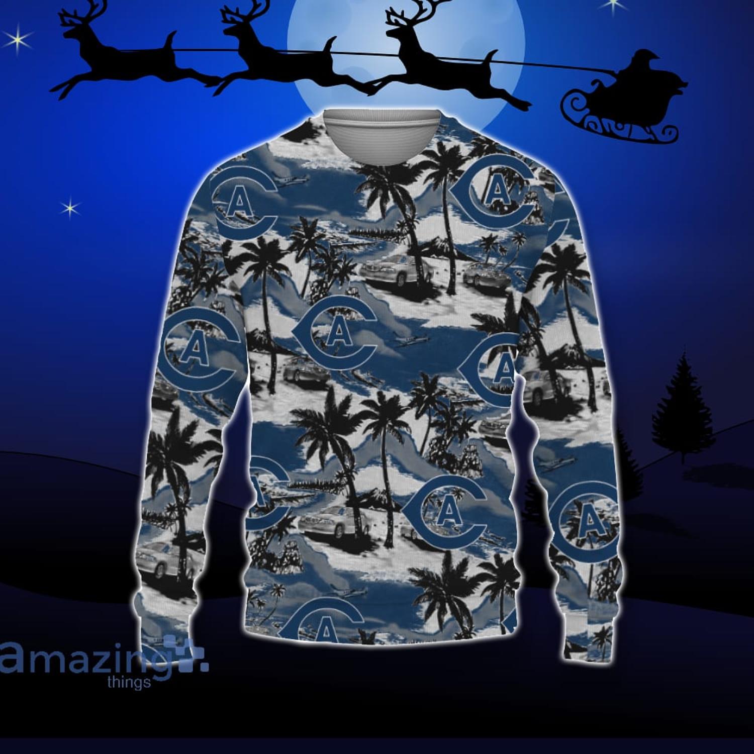 UC Davis Aggies Car And Coconut Tropical Patterns Ugly Christmas Sweater For Fans Product Photo 1