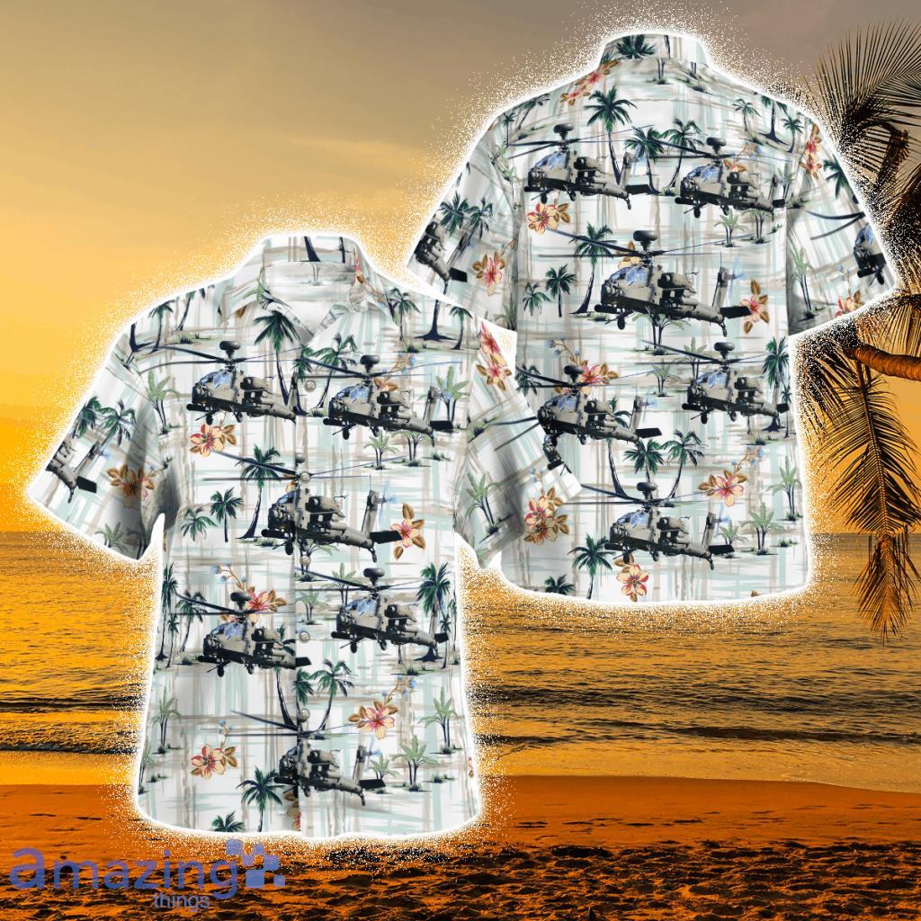 United Kingdom, British Army, Agustawestland Apache Ah1 Tropical Hawaiian Shirt Product Photo 1