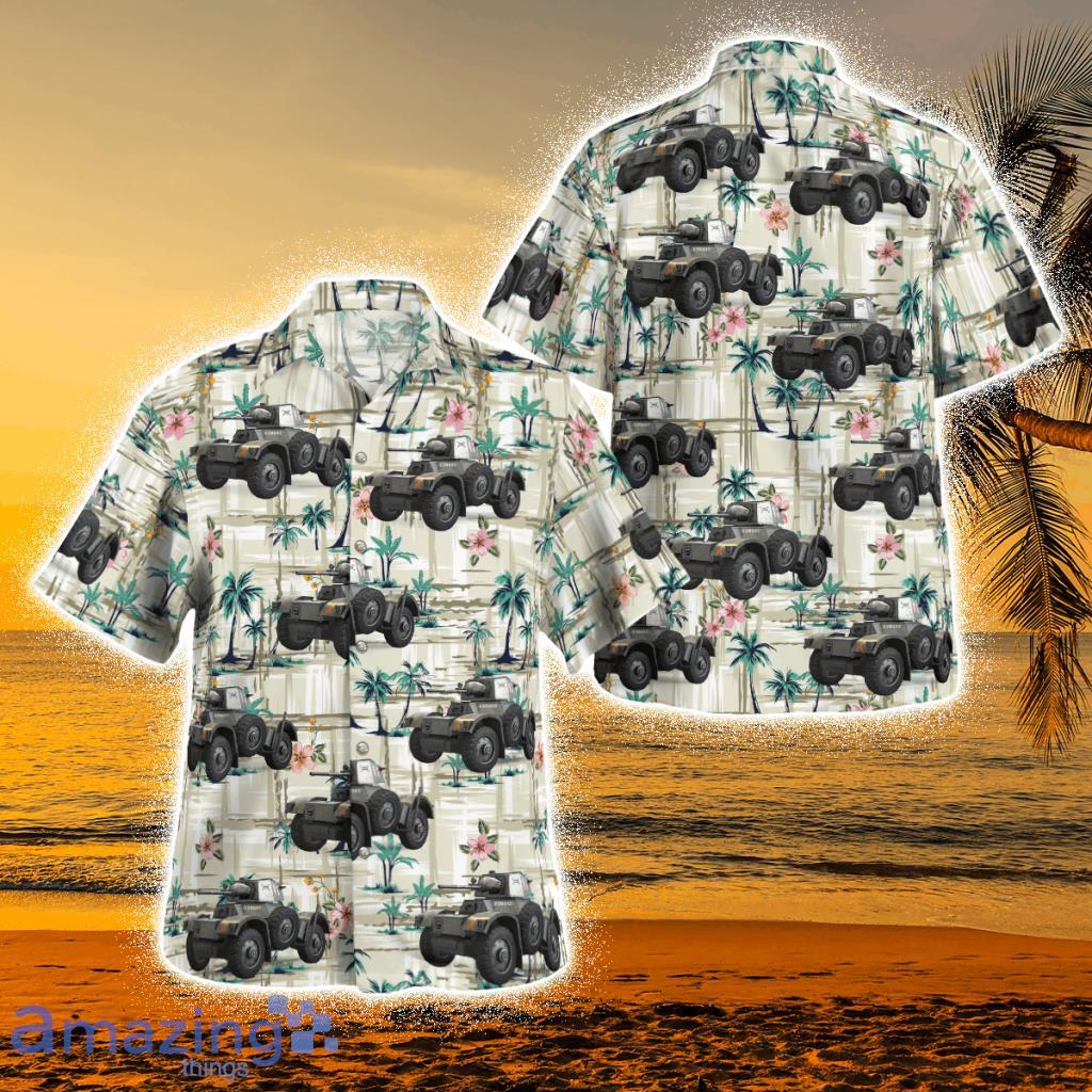United Kingdom, British Army Daimler Mk Ii Armored Car Tropical Hawaiian Shirt Product Photo 1