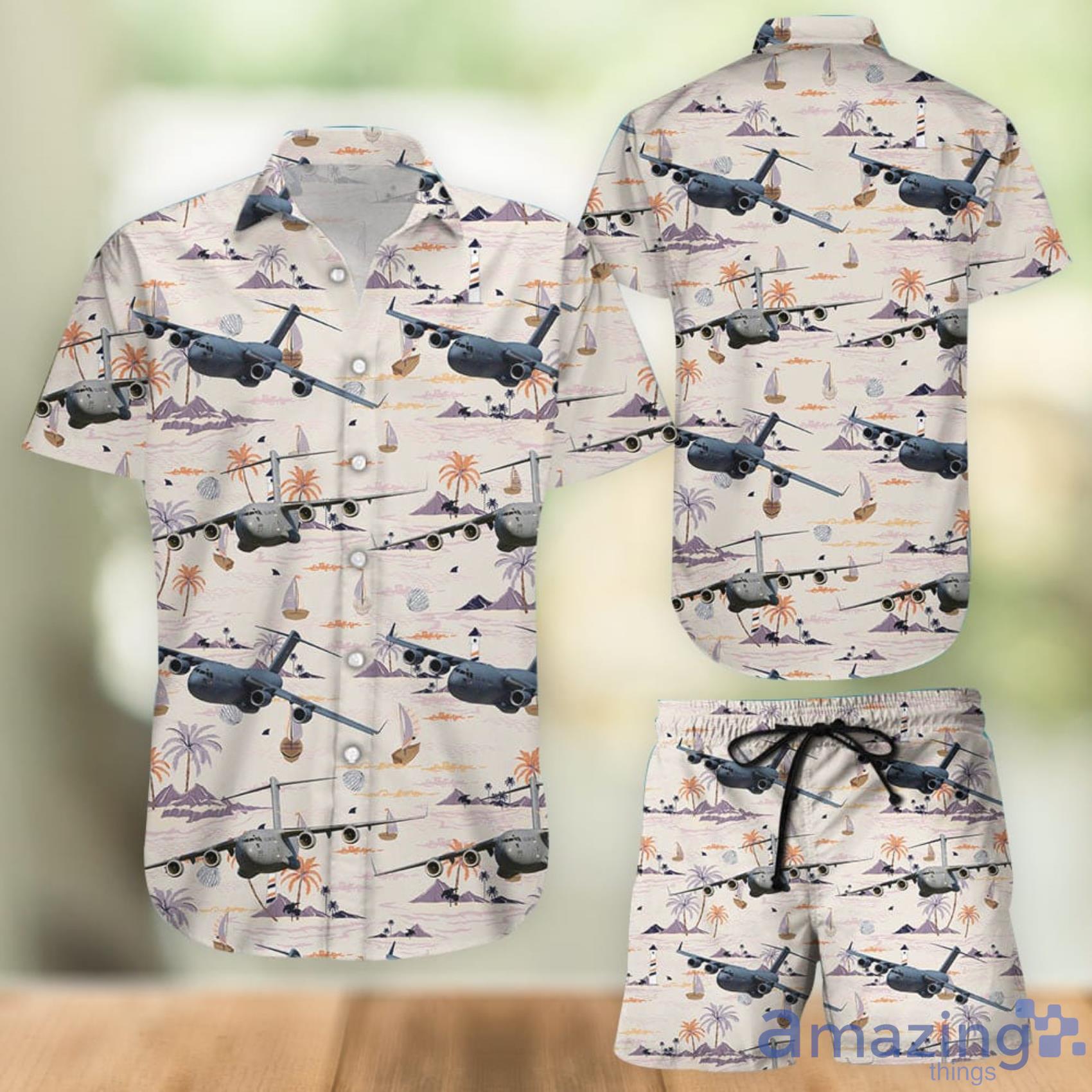 US Air Force Boeing C-17 globemaster III Hawaiian Shirt And Shorts Summer Gift Product Photo 1
