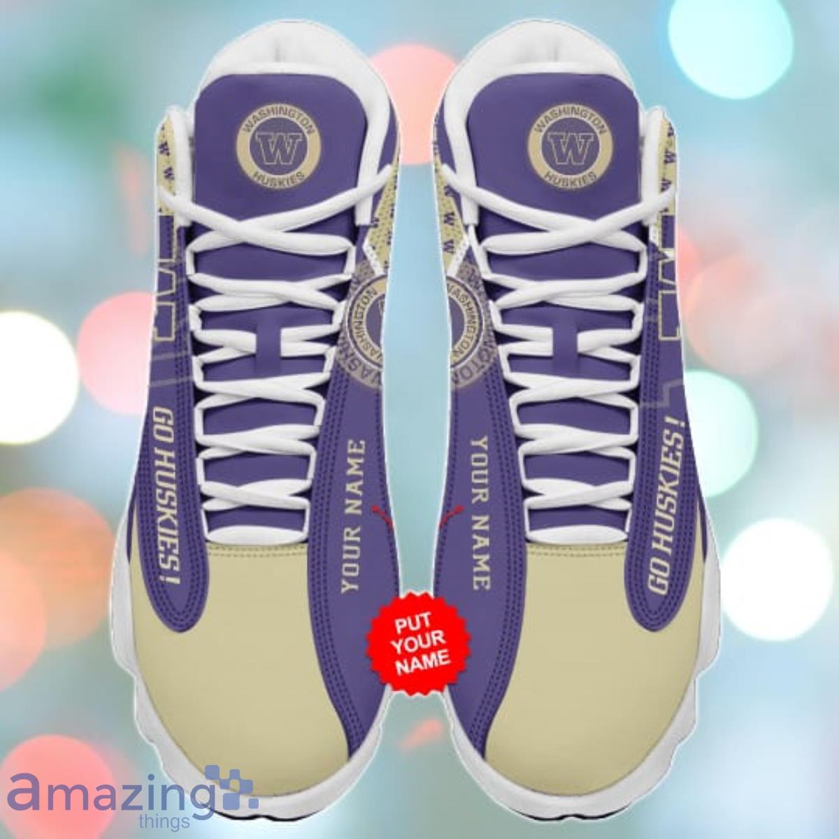 Washington Huskies Jordan 13 Sneakers Custom Name Style Gift For Family Product Photo 1