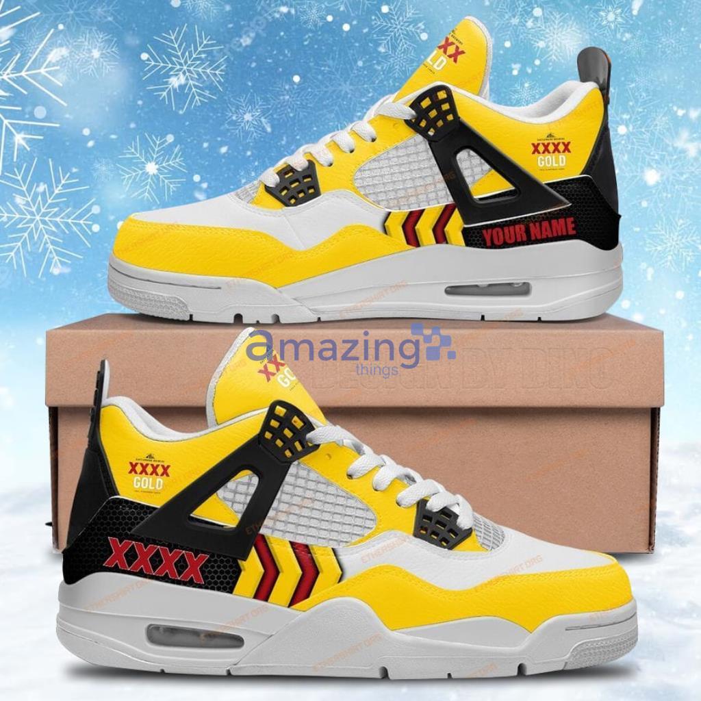 Xxxx Gold Custom Name Air Jordan 4 Sneaker Shoes For Men And Women