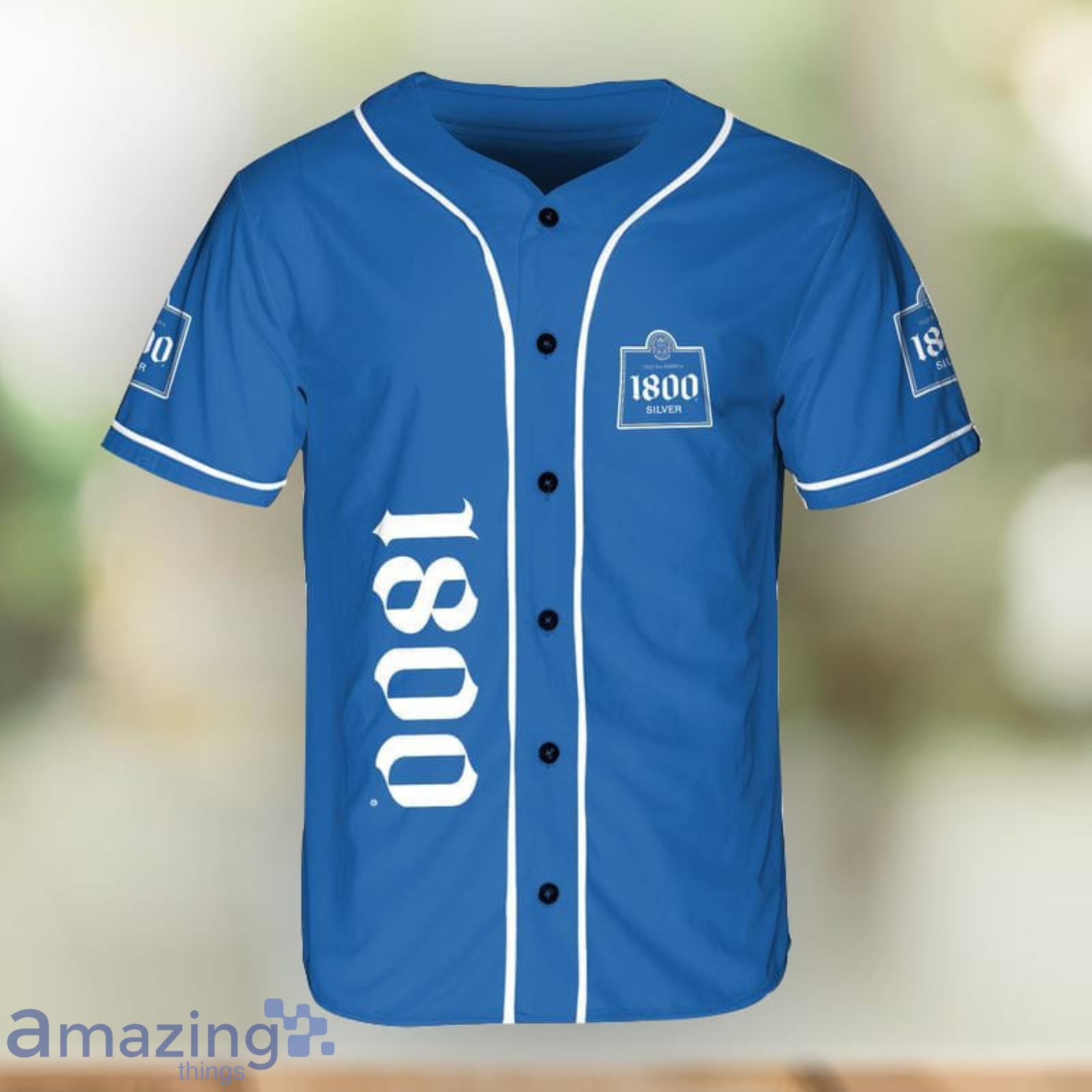 1800 Tequila Silver Blue Baseball Jersey Shirt Gift For Men And Women Product Photo 1